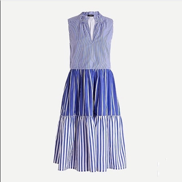 J. Crew tiered popover striped dress - Picture 4 of 5